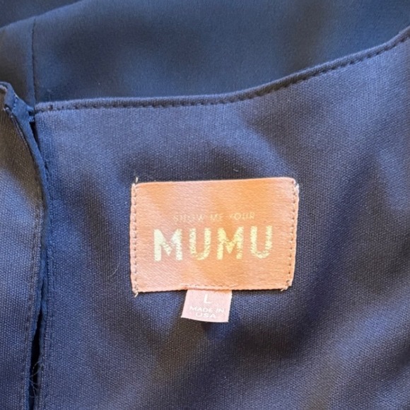 Show Me Your Mumu Emily Empire Maxi Dress Navy‎ Flutter Sleeve Gown - Picture 6 of 7